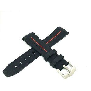 Rubber Strap Replacement Band Men's Watch Black Red 20mm Lug